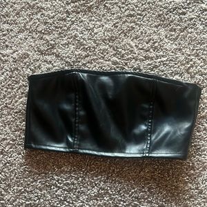Ediked leather bandeau